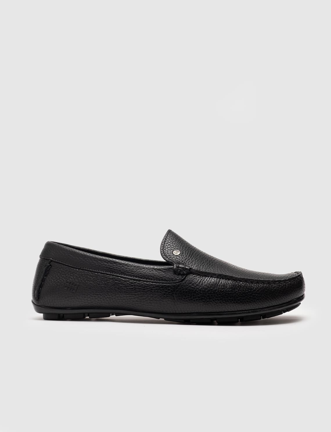 Cabani Hakiki Deri Siyah Sneaker Erkek Loafer Ayakkabı