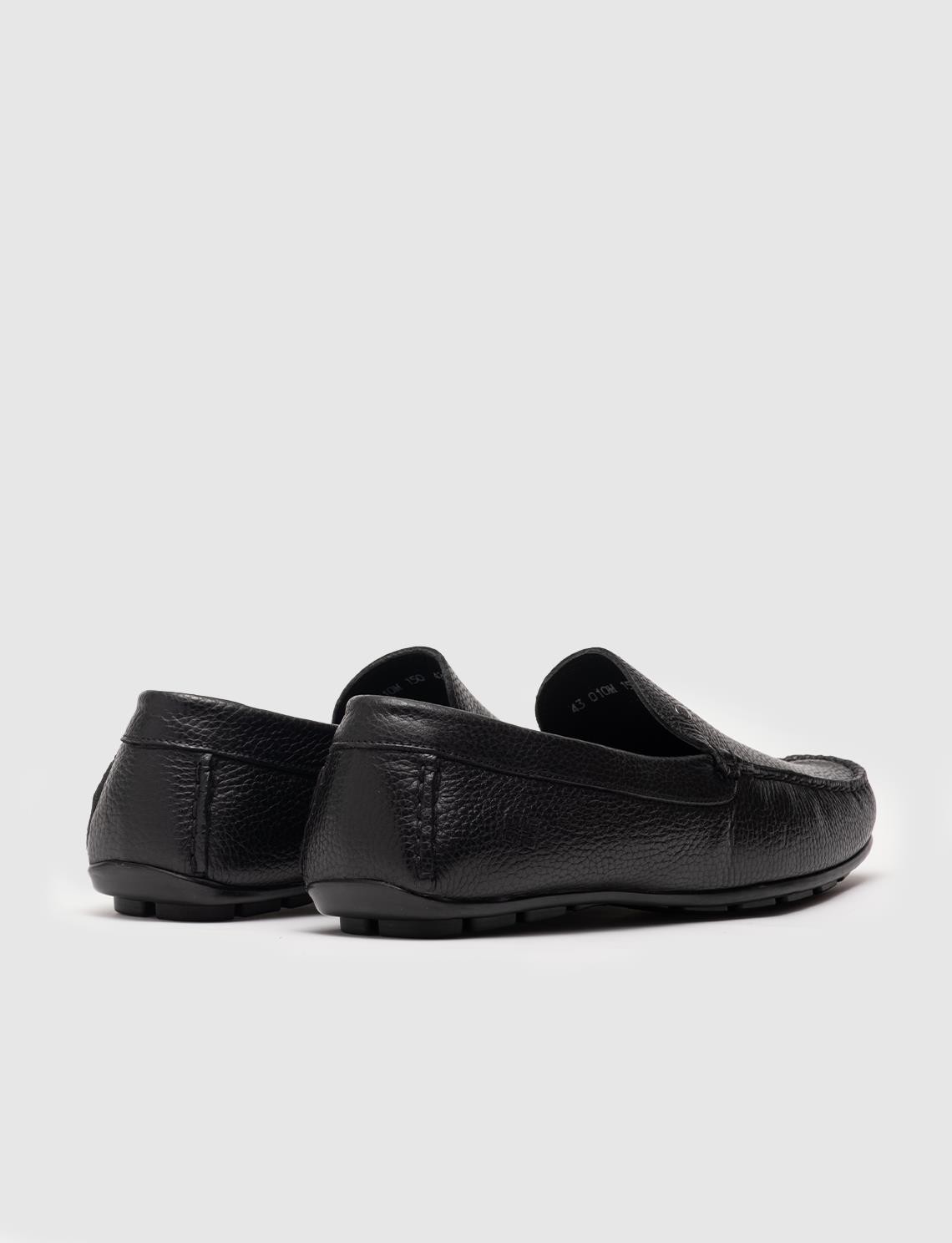 Cabani Hakiki Deri Siyah Sneaker Erkek Loafer Ayakkabı görsel 3