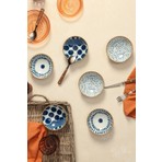 Porland Spotty 11,5 cm Porselen Çok Amaçlı Kase Takımı 6 Parça Renkli Desenli Kullanım İçin