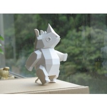 3Duman Eklemli Gergedan Figürü Beyaz 10 x 15 cm