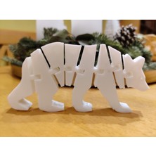 3Duman Eklemli Ayı Figürü Beyaz  5 x 10 cm