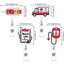 Luoxinguo Stil 5 2021 Yeni Varış 1 Parça Yüksek Kaliteli Geri Çekilebilir Hemşire Rozet Makarası Keçe Sevimli Anime Şırınga Ambulans Kimlik Kartı Tutucu Tuşları Kordon (Yurt Dışından)