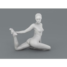 3Duman Yoga Yapan Kadın Figürü Beyaz 10 x 15 cm