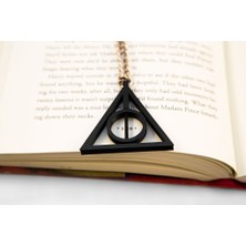 3Duman Harry Potter Ölüm Yadigarı Simgeli Dönen Kolye Figürü Siyah  5 x 10 cm