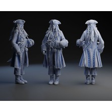 3Duman Karayıp Korsanları Kaptan Jack Sparrow Figürü Gri 10 x 15 cm