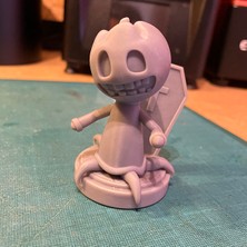 3Duman Balkabağı Kafalı Minik Zombie Figürü Gri  5 x 10 cm
