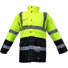 Junıor JN1013 Waterproof Fosforlu Oxford Parka Sarı Lacivert Xxl Beden