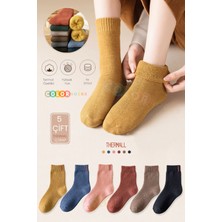 Color Socks 5 Çift Termal Kadın Havlu Kışlık Çorap (Isı Emici)