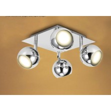 Mylights 4lü Krom Spot Küre Panasonıc Gün Işığı Ampullü Hareketli Duvar Aplik  LED Avize