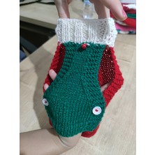 Handpet El Örgüsü Çıngırak Detaylı Christmas Kedi Köpek Kazağı