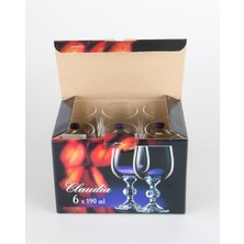 Crystalex Bohemia Crystallin Kadeh Takımı Claudia Ayaklı Bardak 190 ml 6 Adet