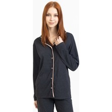 Tampap Kadın gömlek Yaka Düğmeli Pijama Takımı 3010