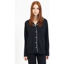 Tampap Kadın gömlek Yaka Düğmeli Pijama Takımı 3010