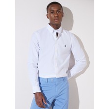 Brooks Brothers Slim Fit Klasik Yaka Beyaz Erkek Gömlek BBSP23MSH092
