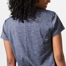 Domyos Kadın Alacalı Gri Kısa Kollu Spor Tişörtü 100 - Fitness Kardiyo