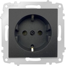 4 Adet Ovivo Grano Siyah Topraklı Priz Çerçevesizdir