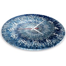 Glassium Home Decoration Soyut Mavi Cam Duvar Saati
