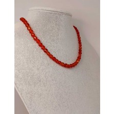 Yaşam Tohumu Akik Taşı Yassı Faset Kesim 6X4MM (Sabit Klipsli) (42805)