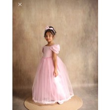 Black White Wedding Pembe Kız Çocuk Fistolu Elbise, Doğum Günü Elbisesi, Balo Elbisesi Kollu Elbise