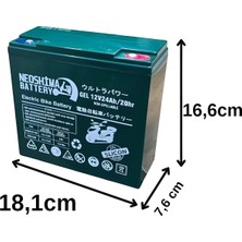 Neoshima 12 V 24 Ah Jel Elektrikli Bisiklet Aküsü Set 6'lı