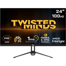 Twısted Mınds 24 TM24FHD100IPS Fhd 100HZ 1ms HDMI VGA IPS Freesync/gsync Çerçevesiz Gamıng Monitör