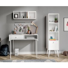 Merlin Mobilya  Major  Beyaz Çalışma Masası Seti