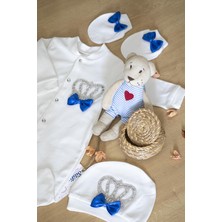 Sitilin Erkek Bebek Papyonlu Kral Taşlı Süslü Tulum Seti 0-3 Ay STL6370