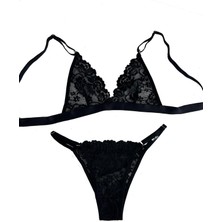 Daniella Kadın Dantelli Siyah Bralet Takım