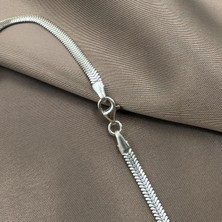 Jewel By Aila 3 Mm. Balık Pulu Yılan Sırtı Rhodium Kaplama Kadın Gümüş Zincir Kolye