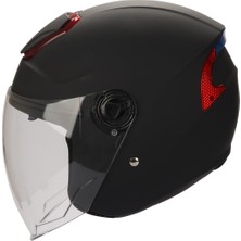 Rsv 618 Güneş Vizörlü Açık Kask (Mat Siyah)