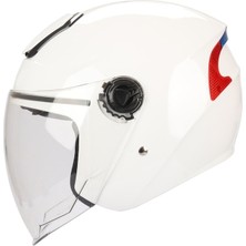 Rsv 618 Güneş Vizörlü Açık Kask (Beyaz)