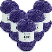 Spagetti Yarn Lux Velvet 5'li Mor El Örgü Ipliği