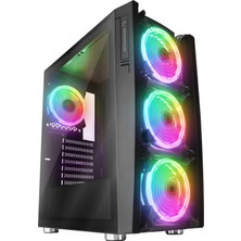 Rampage Hacker 650W 80+ Bronze Siyah 4*rgb Auto Fan Atx Mid-T Gaming Oyuncu Kasası