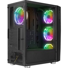 Rampage Hacker 650W 80+ Bronze Siyah 4*rgb Auto Fan Atx Mid-T Gaming Oyuncu Kasası