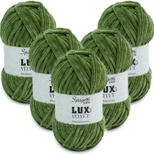 Spagetti Yarn Lux Velvet 5'li Yağ Yeşil El Örgü Ipliği