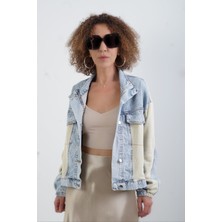 Zelish My Sister Mavi Bej Garnili Denim Ceket