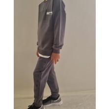 Ruhat Kids Erkek Çocuk Okul ve Günlük Kullanım Için Rahat, Şık, Cepli, Lastik Paça,bisiklet Yaka, Gri Renk Eşofman Takımı
