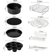 Wantai Air Fritöz Aksesuarları 7 Inç (18 cm Çap) 8'li Pişirme Seti (Yurt Dışından)