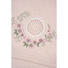 Arliva Home Nıl  Bambu Nakıslı Havlu Pudra 30X50