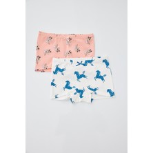 Katia & Bony 2'li Paket Unicorn Kız Çocuk Boxer Ekru/Pembe