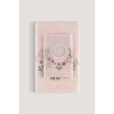 Arliva Home Nıl  Bambu Nakıslı Havlu Pudra 30X50