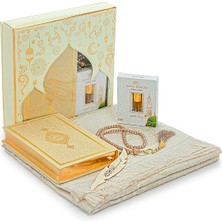 İhvan Online Özel Kutulu Gelin Bohçasına Uygun Hediyelik Çeyizlik Seccade Seti Krem