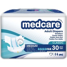 Medcare Belbantlı Classic Hasta Bezi 30 Adet