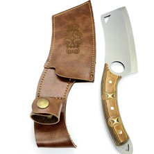 Moritomo Knives Outdoor Bıçak Çakı Kamp Doğa Mutfak Şef Bıçağı Orijinal Deri Kılıfı ile Birlikte