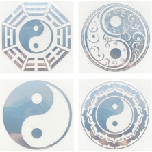 Luoxinguo G Beş Element Yin ve Yang Tai Chi Sekiz Diyagramları Desen Metal Çıkartmalar Cep Telefonu Çıkartmaları Dizüstü Araba Çıkartmaları Dekorasyon (Yurt Dışından)