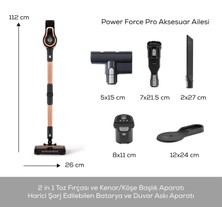 Karaca Vantuz Power Force Pro 2 in 1 Şarj Edilebilir Dik Süpürge Matte Black Bronz