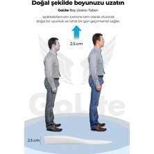 Golite 2.5 cm Boy Uzatıcı Tabanlık, Gizli Topuk Yükseltici Ayakkabı Tabanlığı - 1 Çift Beyaz