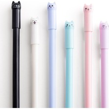 Luoxinguo Siyah 6 Adet/takım Kawaii Kedi Jel Kalem 0.38MM Yaratıcı Sevimli Nötr Mürekkep Kalem Çocuk Hediye Okul Ofis Yazma Malzemeleri Kırtasiye (Yurt Dışından)