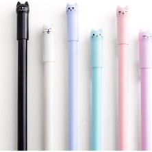 Luoxinguo Siyah 6 Adet/takım Kawaii Kedi Jel Kalem 0.38MM Yaratıcı Sevimli Nötr Mürekkep Kalem Çocuk Hediye Okul Ofis Yazma Malzemeleri Kırtasiye (Yurt Dışından)