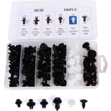 En Ucuz Al 6 Boyutu 100 Adet Oto Fastener Klip Tampon Kapı Pervazı Tutucu Raptiye SETI-100 Parça-6 Çeşit